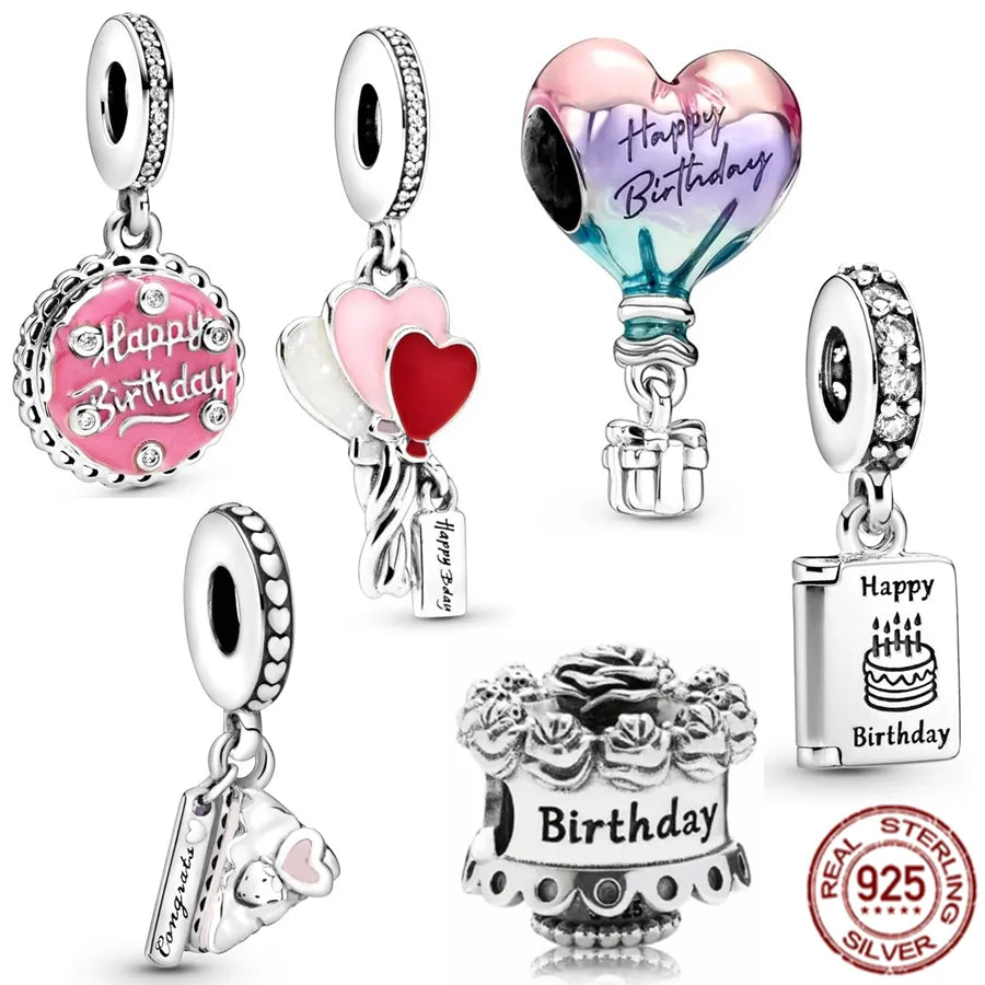 Joyas con dijes de plata 925 para pulsera.