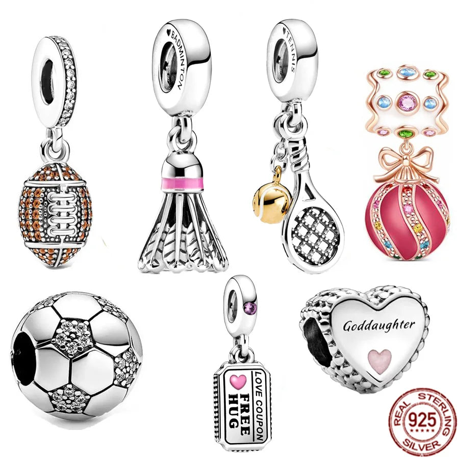 Bijou Charm argent 925 thème sport pour bracelet