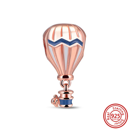 Bijou charm en forme de maison style montgolfière en argent 925