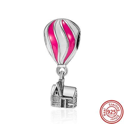 Bijou charm en forme de maison style montgolfière en argent 925